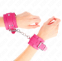 KINK - WRIST RESTRAINTS RASPBERRY ROSE WITH RASPBERRY ROSE LINING ADJUSTABLE 20-28 CM X 5.5 CM