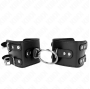 KINK - APPUI-POIGNETS FIXES AVEC ANNEAU ET CLOUS RÉGLABLES NOIR 17-22 CM X 6,5 CM