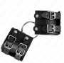 KINK - FESTE HANDGELENKFESSELN MIT RING UND NIETEN VERSTELLBAR SCHWARZ 17-22 CM X 6,5 CM