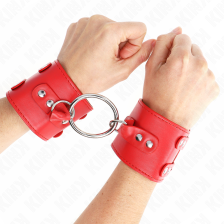 KINK - PUNHOS FIXOS COM ANEL E PREGOS AJUSTÁVEIS VERMELHO 17-22 CM X 6,5 CM