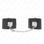 KINK - FIXED WRIST RESTRAINTS WITH CHAIN 30 CM AND PADLOCK CLOSURE BLACK ADJUSTABLE 16-23 CM X 5.5 CM