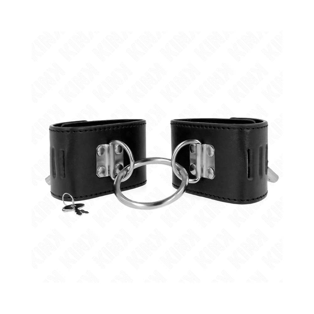 KINK - APPUI-POIGNETS FIXES AVEC ANNEAU ET FERMETURE PAR CADENAS NOIR AJUSTABLE 16-23 CM X 5,5 CM