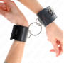 KINK - PULSO FIXO COM ANEL E FECHAMENTO DE CADEADO PRETO AJUSTÁVEL 16-23 CM X 5,5 CM