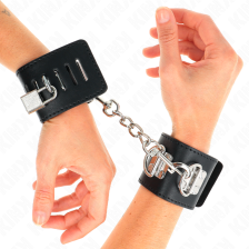 KINK - PUNHOS MULTPOSIÇÕES COM FECHAMENTO DE CADEADO PRETO AJUSTÁVEIS 16-23 CM X 5,5 CM