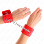 KINK - WRIST RESTRAINTS WITH PADLOCK CLOSURE RED ADJUSTABLE 16-23 CM X 5.5 CM