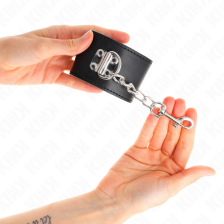 KINK - PUNHOS COM FECHO DE CADEADO PRETO AJUSTÁVEIS 16-23 CM X 5,5 CM