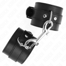 KINK - RETENUES-POIGNETS - RANGÉE DE RIVETS SIMPLE ET GRANDE BOUCLE NOIRE RÉGLABLE 17-28 CM X 5 CM