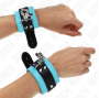 KINK - APPUI-POIGNETS VERROUILLABLES PREMIUM NOIR / BLEU RÉGLABLE 21-28 CM X 5,5 CM