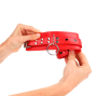 KINK - RED WRIST RESTRAINTS WITH BLACK HEART INLAY ADJUSTABLE 21-28 CM X 5.5 CM