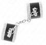 KINK - BLACK WRIST RESTRAINTS WITH WHITE DECORATE LACE ADJSUTABLE 20-23 CM X 5.5 CM