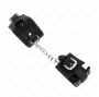 KINK - RHINESTONE BUCKLE WRIST RESTRAINTS BLACK ADJUSTABLE 25-32 CM X 5.5 CM