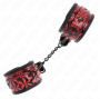 KINK - DIAMOND PATTERN WRIST RESTRAINTS DARK RED ADJUSTABLE 17-26 CM X 5.5 CM