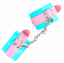 KINK - MIGNONS ATTENTES-POIGNETS BLEU/ROSE AJUSTABLES 16-28 CM X 5 CM