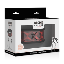 BEGME - RED EDITION COLLAR WITH NIPPLE CLAMPS WITH NEOPRENE LINING