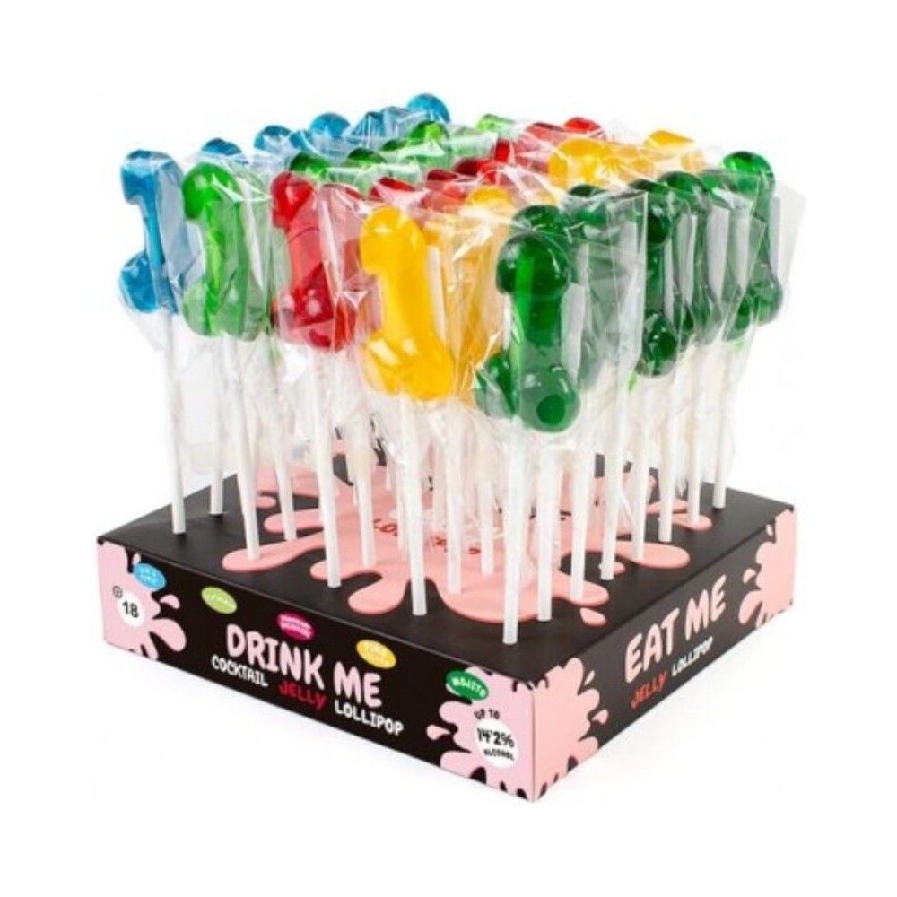 SECRETPLAY - DISPLAY ASSORTMENT PENIS LOLLIPOPS WITH ALCOHOL 40 UNITS