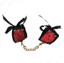 KINK - RESISTENZA DA POLSO SCANDALO DETTAGLI IN PIZZO ROSSO-NERO 24,5 CM X 6,5 CM