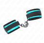 KINK - TENUTA DA POLSO IN NYLON CON GANCIO E LOOP NERO-BLU REGOLABILE 18-32 CM X 5 CM