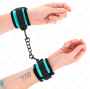 KINK - KLETT- UND SCHLEIFEN-HANDFESSELN AUS NYLON SCHWARZ-BLAU VERSTELLBAR 18-32 CM X 5 CM