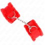 KINK - PELZGEFÜTTERTE HANDGELENKFESSELN ROT VERSTELLBAR 17-31 CM X 7 CM