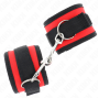 KINK - NYLON BIND HOOK&LOOP WRIST RESTRAINTS RED-BLACK MODEL 2 ADJUSTABLE 18-35 CM X 6 CM