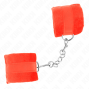 KINK - MANCHETTES DÉBUTANT EN FOURRURE ROUGE 30 X 7 CM