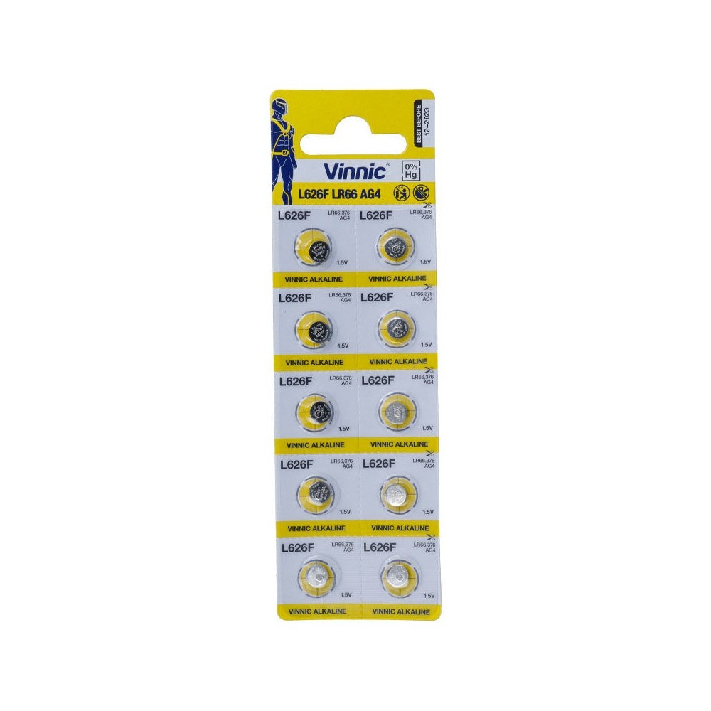 VINNIC - LR66 (AG4) 10 BATTERIES