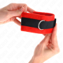 KINK - MANCHETTES DÉBUTANT EN FOURRURE NOIR-ROUGE 30 X 7 CM