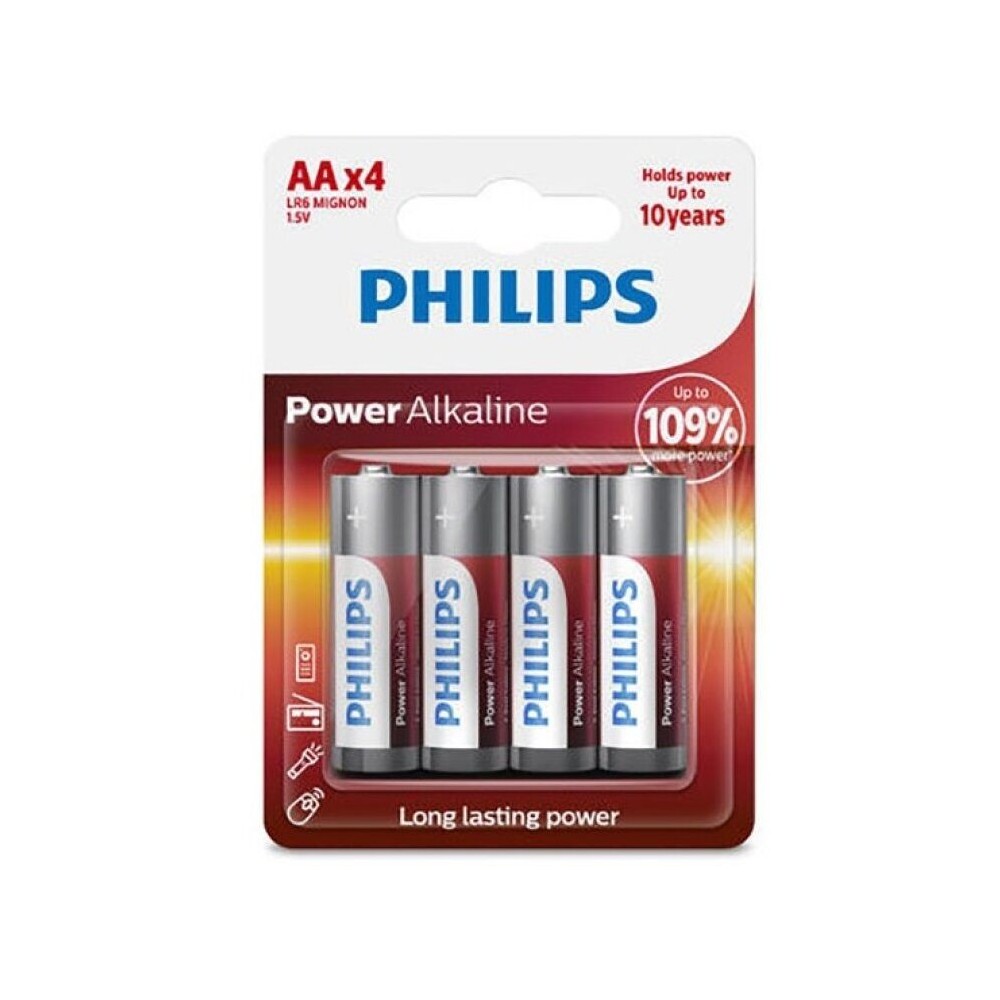 PHILIPS - PACCHETTO BATTERIA ALCALINA POWER AA LR6 4