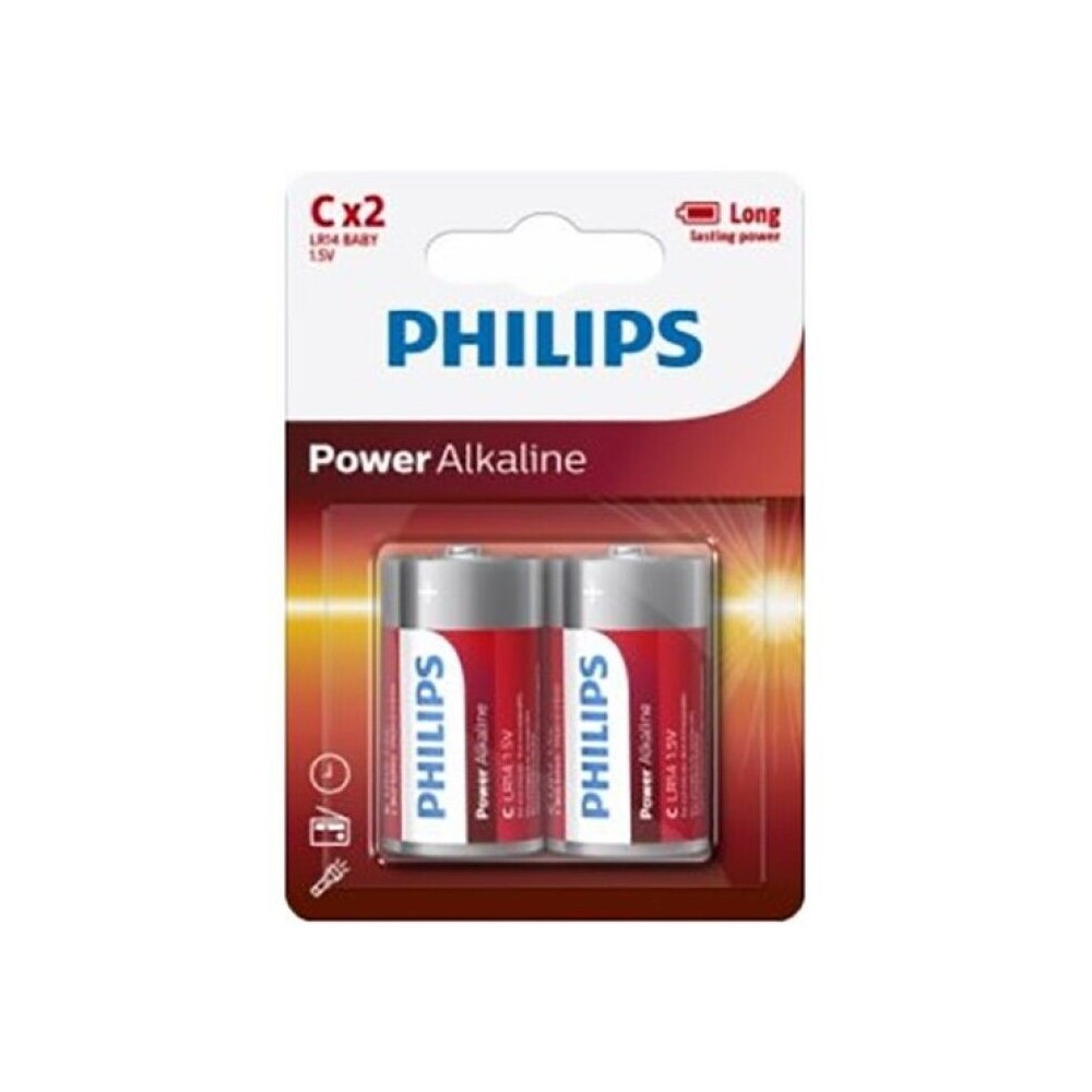 PHILIPS - PACCHETTO POWER ALKALINE PILA C LR14 2