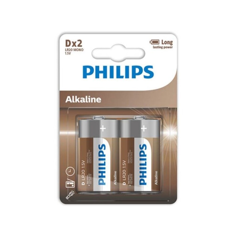 PHILIPS - ALKALINE BATTERY D LR20 BLISTER*2