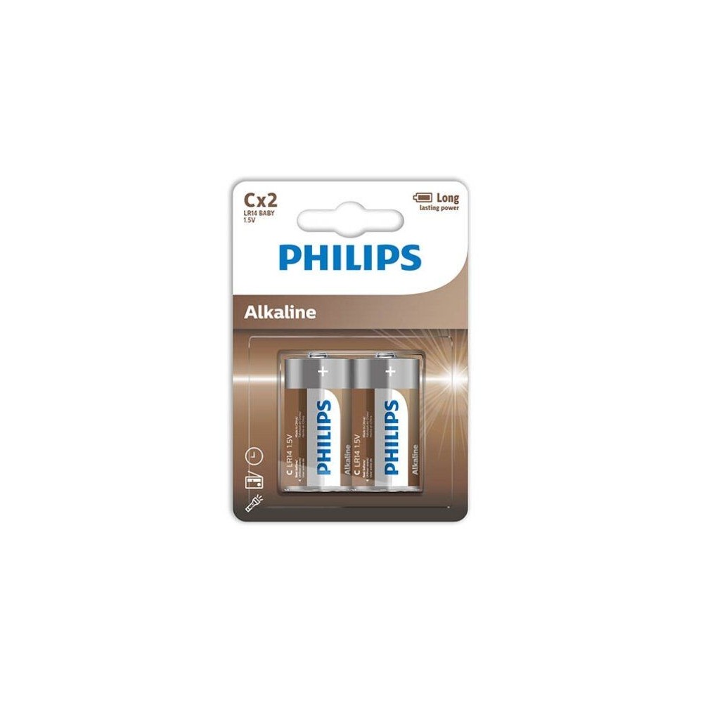 PHILIPS - BATTERIE ALCALINE C LR14 BLISTER*2