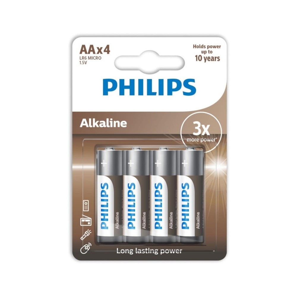 PHILIPS - ALKALINE BATTERIEN AA LR6 PACK 4