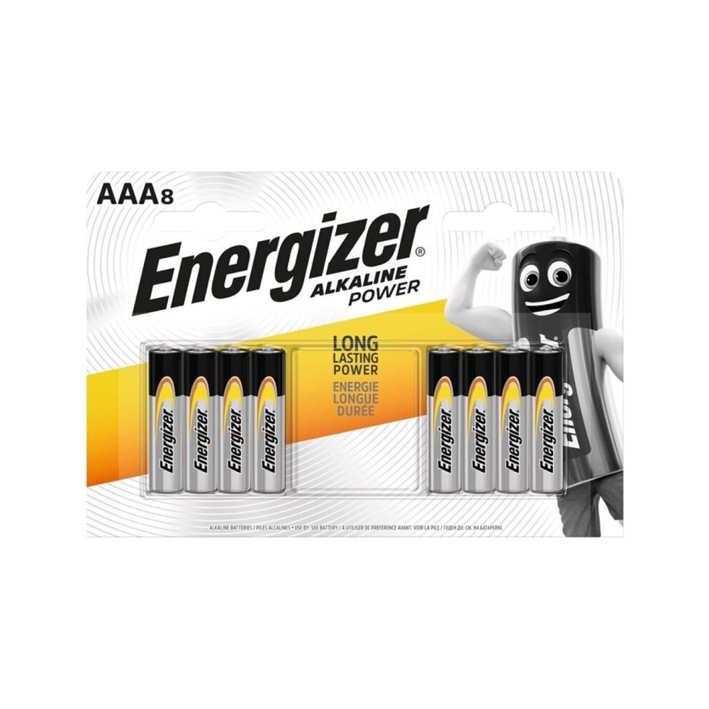 ENERGIZER - BATERIA ALCALINA POTÊNCIA AAA LR03 8 UNIDADE