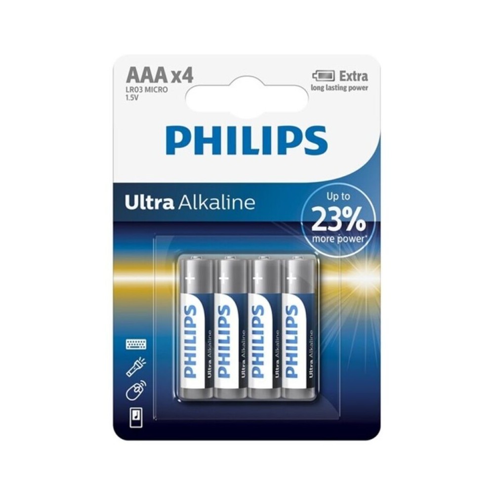 PHILIPS - BATERIA ULTRA ALCALINA AAA LR03 4 UNIDADE