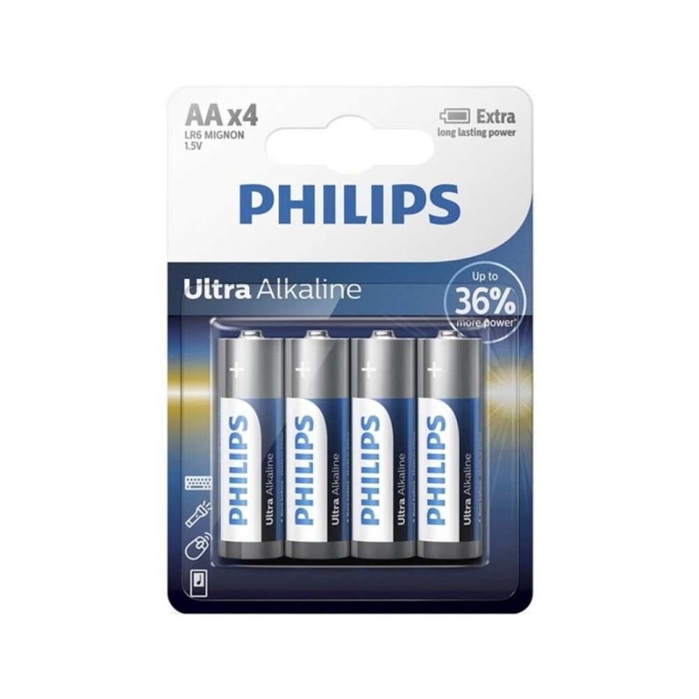 PHILIPS - BATTERIA ULTRA ALCALINA AA LR6 4 UNITÀ