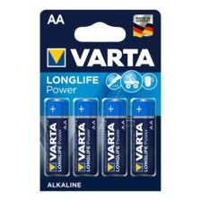 VARTA - LONGLIFE POWER ALKALINE BATTERY AA LR6 4 UNIT