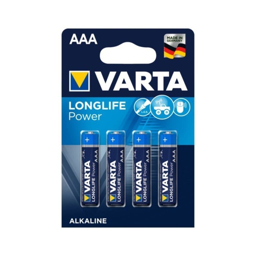 VARTA - BATERIA ALCALINA DE POTÊNCIA LONGLIFE AAA LR03 4 UNIDADE