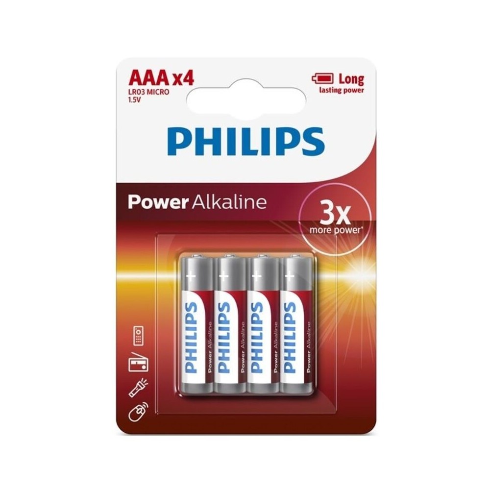 PHILIPS - BATTERIA POWER ALCALINA AAA LR03 CONFEZIONE DA 4