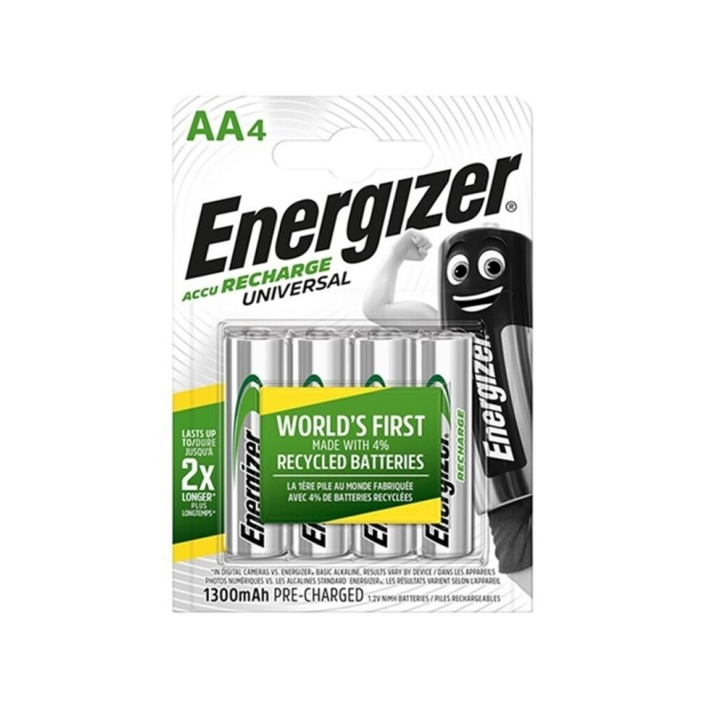 ENERGIZER - BATERIA RECARREGVEL UNIVERSAL HR6 AA 1300mAh 4 UNIDADE