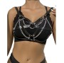 SUBBLIME - 953713 PUNK BONDAGE BELT METAL BUCKLE BLACK ONE SIZE