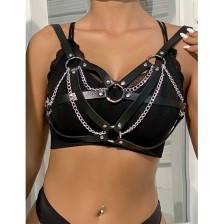 SUBBLIME - 953713 CINTURA PUNK BONDAGE FIBBIA METALLO NERA TAGLIA UNICA