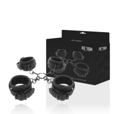 FETISH SUBMISSIVE - HOGTIE AND CUFF SET WITH NEOPRENE LINING