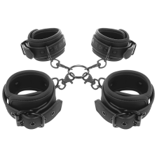 FETISH SUBMISSIVE - HOGTIE AND CUFF SET WITH NEOPRENE LINING