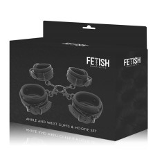 FETISH SUBMISSIVE - HOGTIE AND CUFF SET WITH NEOPRENE LINING