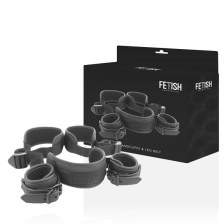 FETISH SUBMISSIVE - OPEN LEG SET WITH HANDCUFFS WITH NEOPRENE LINING