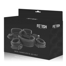 FETISH SUBMISSIVE - OPEN LEG SET WITH HANDCUFFS WITH NEOPRENE LINING