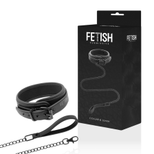 FETISH SUBMISSIVE - COLLARE CON GUINZAGLIO CON FODERA IN NEOPRENE