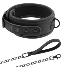 FETISH SUBMISSIVE - COLLAR WITH LEASH WITH NEOPRENE LINING