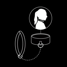 FETISH SUBMISSIVE - COLLAR WITH LEASH WITH NEOPRENE LINING