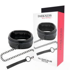 DARKNESS - VOLLSTNDIG SCHWARZES HALSBAND MIT LEINE